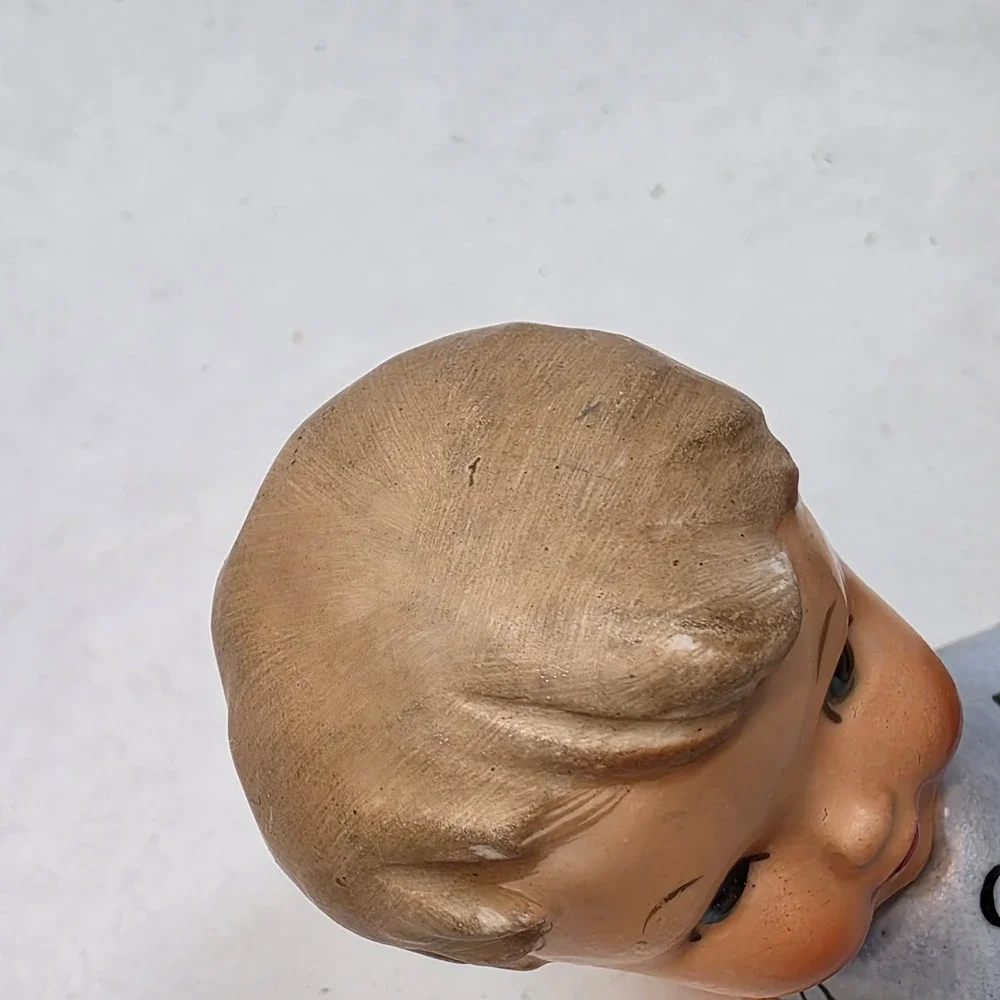 Vintage Boy Figurine Lying Down on Stomach MCM Piano Baby Nursery Decor
